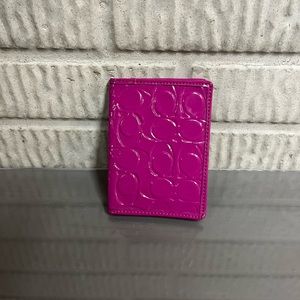 Embossed Pink Coach Passport Pover